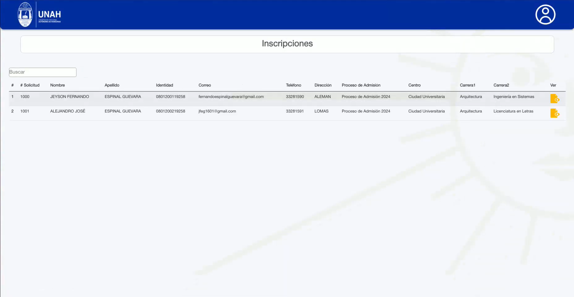 Solicitudes recibidas